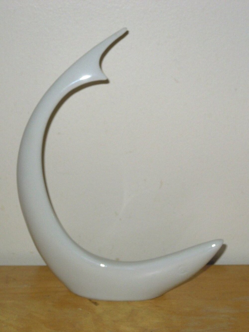 Vintage Royal Dux white porcelain shark sculpture figurine Czech MCM RARE
